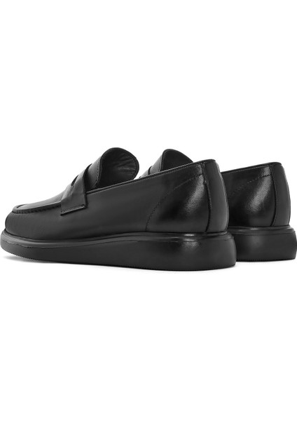 Erkek Siyah Deri Casual Loafer 25SFD790118