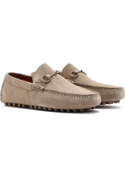 Erkek Vizon Süet Deri Loafer 25SFD630810