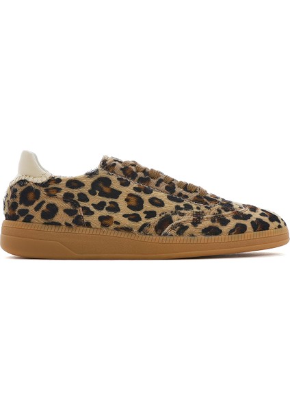 Kadın Leopar Bağcıklı Deri Sneaker 25SFD4205W2