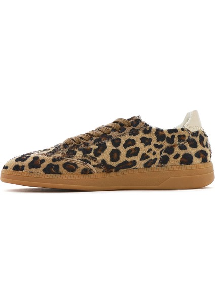 Kadın Leopar Bağcıklı Deri Sneaker 25SFD4205W2