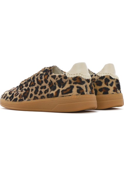 Kadın Leopar Bağcıklı Deri Sneaker 25SFD4205W2