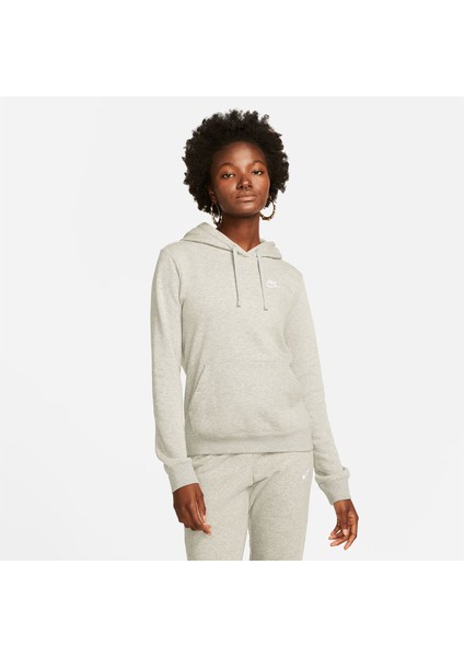 Sportswear Club Fleece Kadın Gri Kapüşonlu Sweatshirt