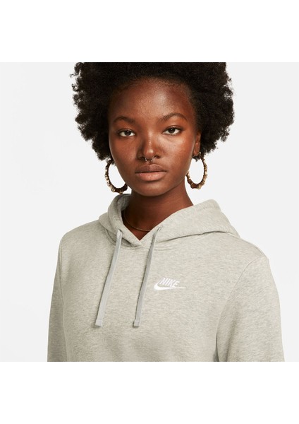 Sportswear Club Fleece Kadın Gri Kapüşonlu Sweatshirt fırsatları