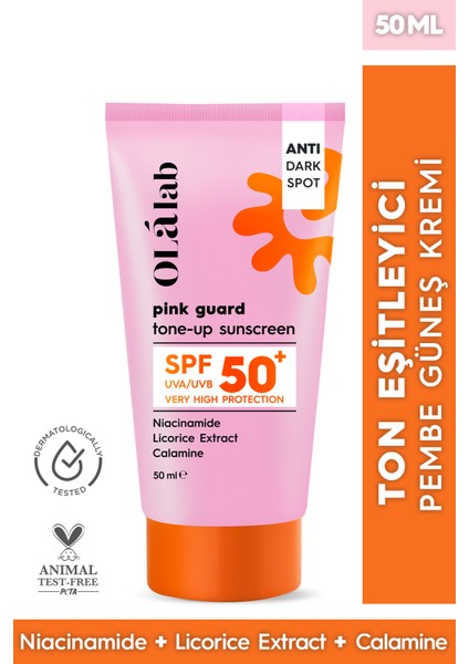 Aydınlatıcı Ton Eşitleyici Spf 50+ Yüksek Uv Koruma Pembe Yüz Güneş Kremi 50 ml