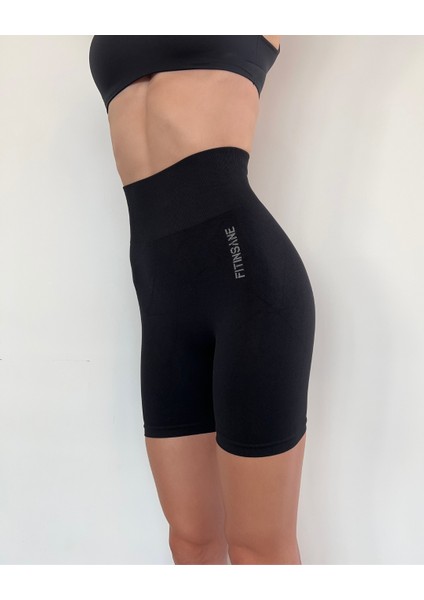Seamless Toparlayıcı Siyah Kısa Spor Tayt modelleri