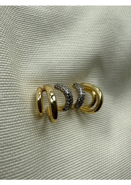 Çift Renkli Bombeli Taşlı Minik Halka Küpe fiyatları