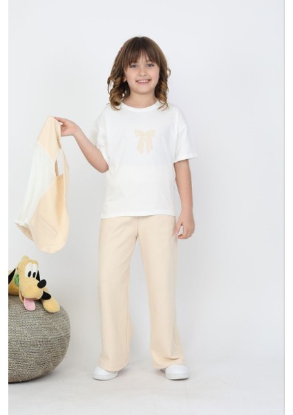 Kız Krem Yelekli 3 Lü Takım modelleri