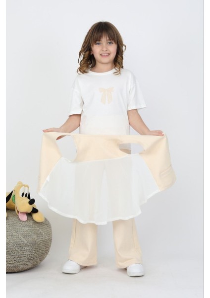 Kız Krem Yelekli 3 Lü Takım indirimleri