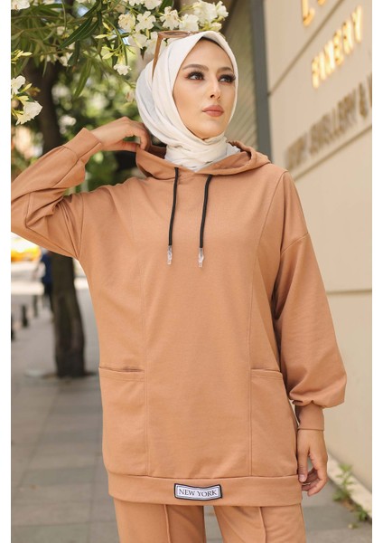 Camel Önü Etiketli İki İplik Tesettür Takım indirimleri