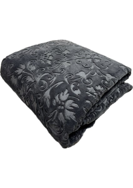 Blanket Çift Kişilik Embos Battaniye Kutulu 220 x 240 Antrasit
