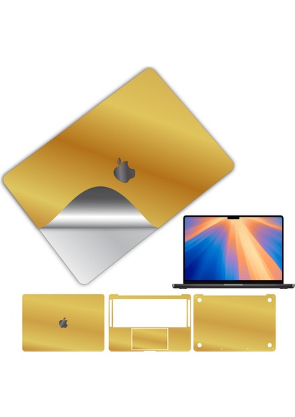 Macbook Pro 14 Inç 360 Kaplama Koruma Sticker Çizilmez Film Kaplama M1 M2 M3 M4 Serisi Gold