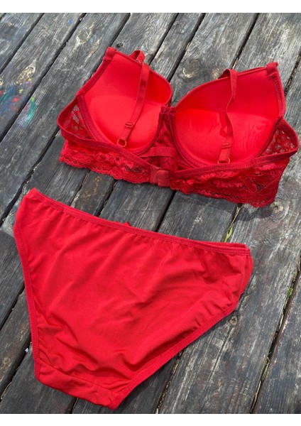Kırmızı Düz Destekli Sütyen Takımı fırsatları