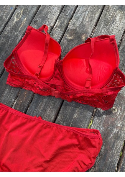 Kırmızı Düz Destekli Sütyen Takımı indirimleri