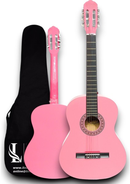 CG-3902PK Klasik Gitar 4/4 Yetişkin Boy Sap Ayarlı Full Set - Pembe