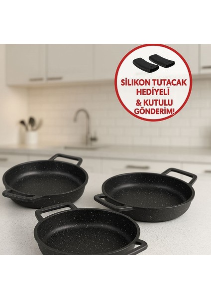 Granit Döküm 3 Parça Sahan Seti 18+20+22