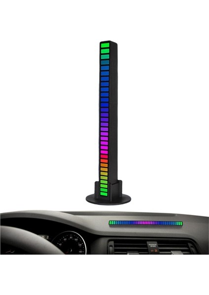 Rgb Çubuk Sese Duyarlı Ekolayzer 18 Farklı Ayarlanabilir Renk-Mod Type-C Şarjlı Taşınabilir Ekolayzer