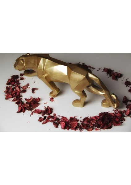 Dekoratif Kübik Jaguar Puma Beyaz Leopar Polyester Döküm Hediyelik Biblo fırsatları