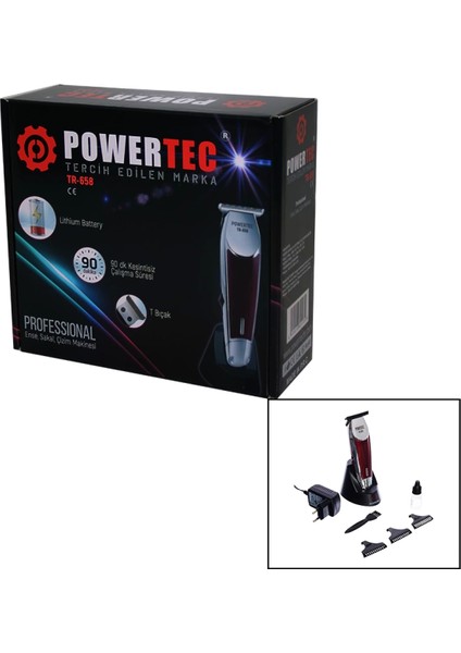 Powertec TR-658 Saç Sakal Ense Çizim Traş Makinesi T Bıçak (4887)