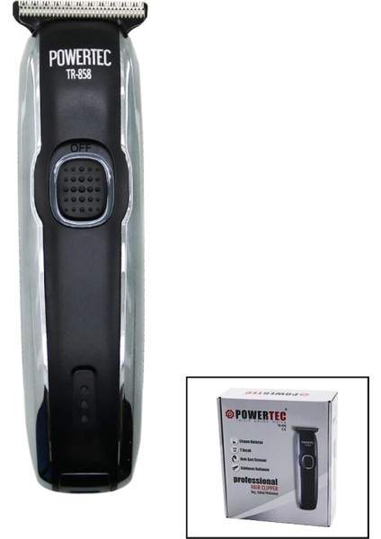 Saç Sakal Ense Çizim Traş Makinesi Hızlı USB Şarjlı - Şarj Göstergeli - T Bıçak - Krom Kaplama Gövde TR-858C (4887)