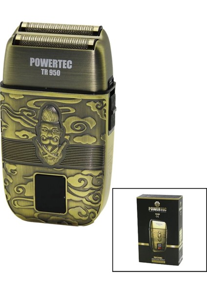Günlük Sıfır Sakal - Gold Komple Metal Sakal Traş Makinesi USB Şarjlı - LED Şarj Göstergeli TR-950 (4887)