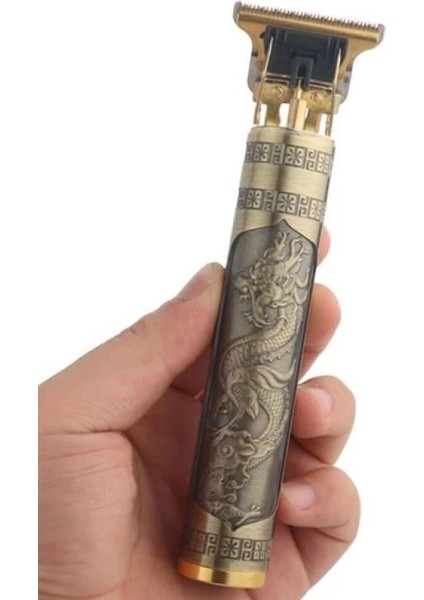 Vintage Görünümlü Güçlü 4 Farklı Başlıklı USB Şarjlı Manuel Tıraş Makinası (4887)