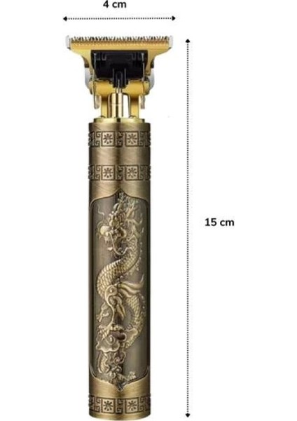 Vintage Görünümlü Güçlü 4 Farklı Başlıklı USB Şarjlı Manuel Tıraş Makinası (4887)