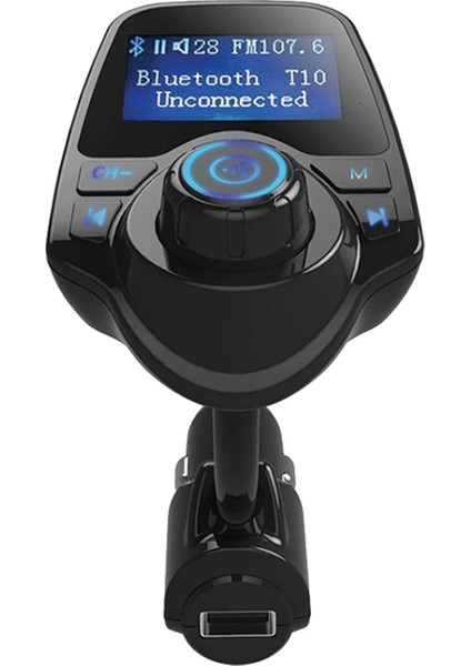 Hello T10 LED Ekranlı Usb-Aux-Sd-Bluetooth Destekli 2.1A Fm Transmitter (4887)