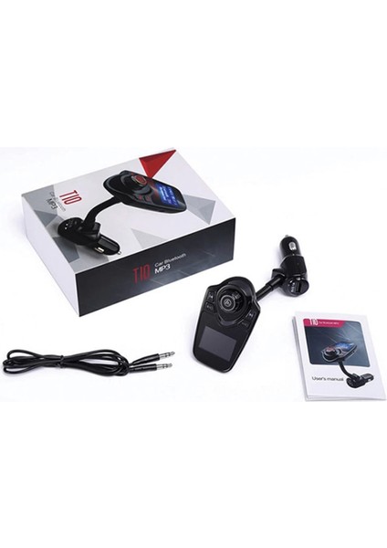 Hello T10 LED Ekranlı Usb-Aux-Sd-Bluetooth Destekli 2.1A Fm Transmitter (4887)