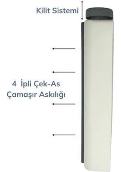 Pratik Çamaşır Kurutma Portatif Yeni Nesil Çek As Kolay Askılık 4 Ipli Çamaşır Askılığı