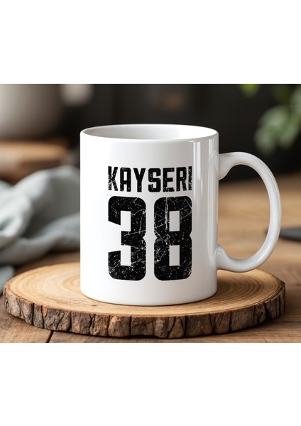 Kayseri Tasarımlı Beyaz Seramik Baskılı Kupa Bardak 330 ml