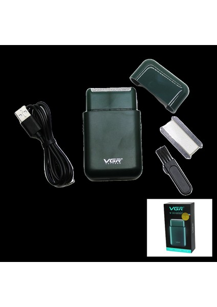 Seyahat Tipi 2ın1 Sıfır Sakal - Çizim Traş Makinesi USB Şarjlı V-390 (4887)