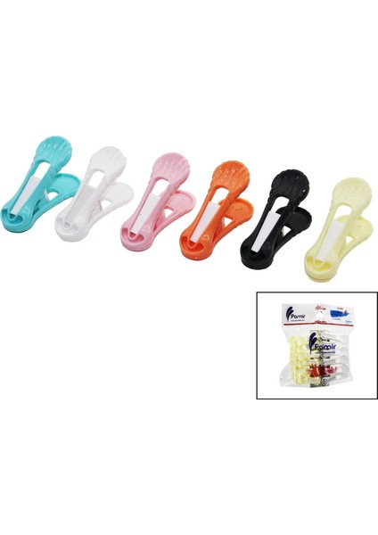 12PCS Yaysız Plastik Renkli Mandal (4887)