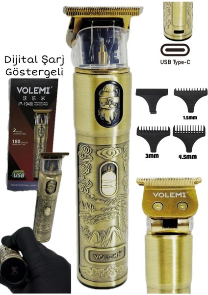 Dijital Göstergeli Saç Sakal Tıraş Makinesi - Sıfıra Yakın - IP-1949 (4887)