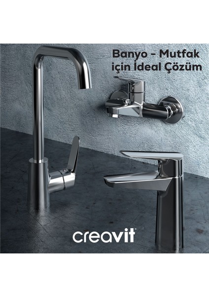 Bevel Lavabo Armatürü Krom