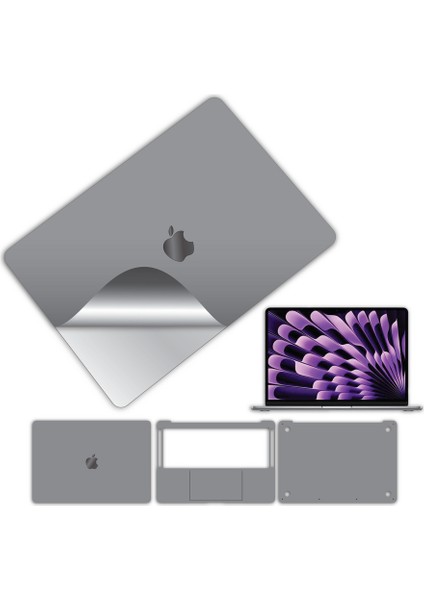 Macbook Pro 13 Inç 2022 M2 Için 360 Kaplama Koruma Sticker Çizilmez Film Kaplama Uzay Grisi