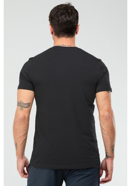 Bisiklet Yaka T-Shirt Antrasit Renk Erkek Tişört modelleri