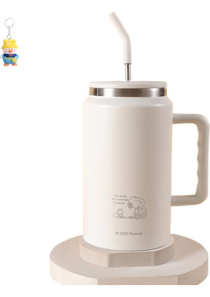 Snoopy Big Mac Termos Bardak Kadın Büyük Kapasiteli Pipetli Bardak Buz Bardak 304 Paslanmaz Çelik Bardak (Yurt Dışından)