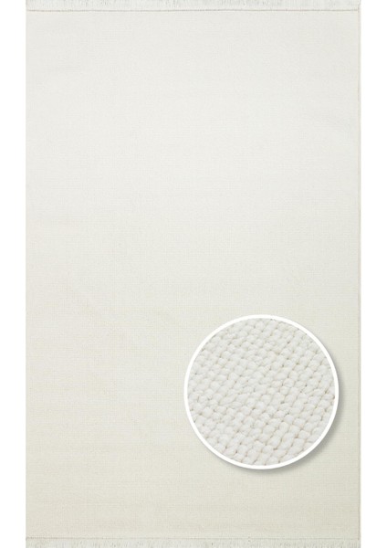 Oslo Osl Plain White Hav Toz Vermez Hasır Dokuma Modern Makine Halısı