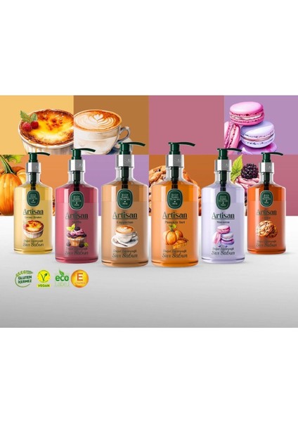Artisan Doğal Zeytinyağlı Gurme Sıvı Sabun Serisi 600 x 6