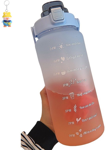 Kadınlar Için Spor Su Bardağı Yaz Büyük Kapasiteli Pipetli Plastik Bardak Taşınabilir Büyük Gradyan Su Bardağı (Yurt Dışından)