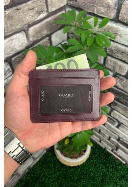Deri Crazy Bordo Kartlık (T1469)