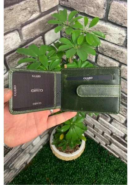 Hakiki Deri Dikey Crazy Yeşil Unisex Kartlık (T1471) modelleri