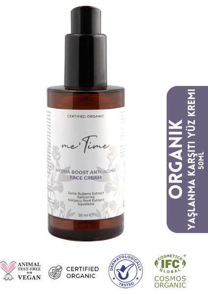 Organik Yaşlanma Karşıtı Yoğun Bakım Yüz Kremi 50ml
