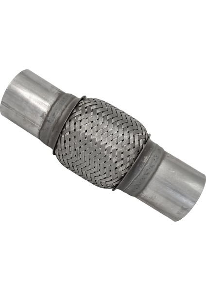 Egzoz Spiral Flex Borusu, 45MM*190MM,ÜNIVERSAL Tip, Paslanmaz Çelik Çift Örgülü