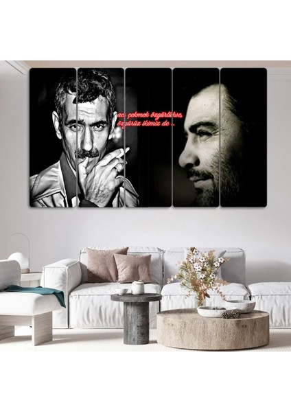 Yılmaz Güney ve Ahmet Kaya - 5 Parçalı Tablo Mdf