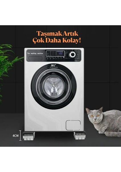 Tekerlekli Beyaz Eşya Taşıyıcı Stand | Ayarlanabilir Çamaşır Makinesi ve Buzdolabı Altlığı fiyatları