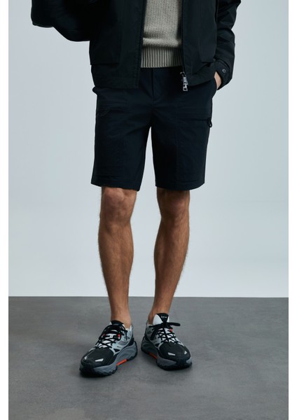 Erdem Erkek Şort Eşofman Slim Fit Siyah