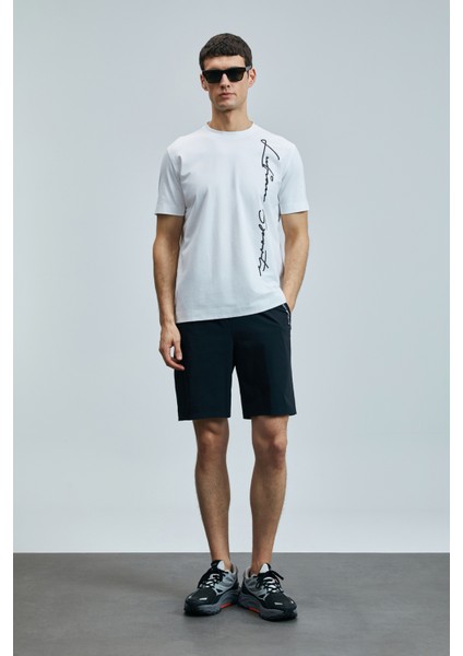 Justın Modern Grafik T- Shirt Siyah