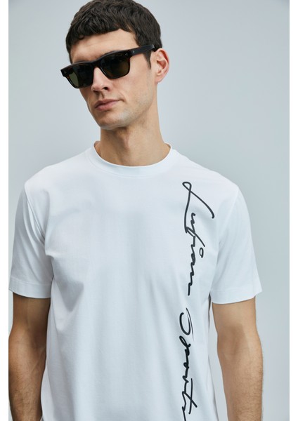 Justın Modern Grafik T- Shirt Siyah