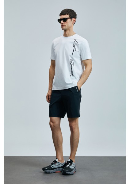 Justın Modern Grafik T- Shirt Siyah